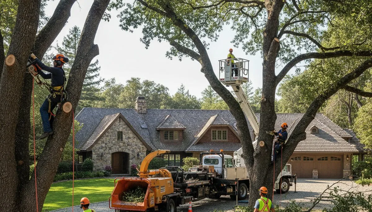 Tree service crew trimming and removing trees in Staten Island, NY