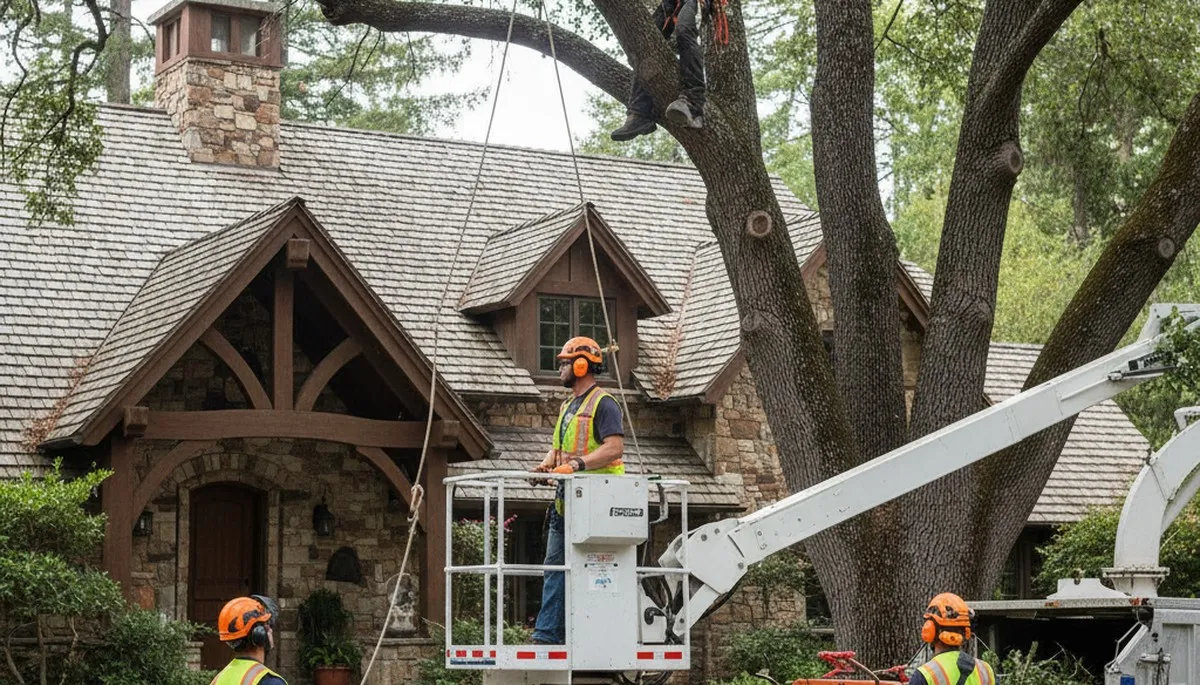 Tree service crew trimming trees in Staten Island, NY